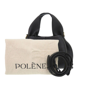 新品同様 ポレーヌ ヌメロヌフ ミニ レザー ブラック 2way ハンドバッグ 黒 0674【中古】POLENE