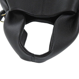 新品同様 ポレーヌ ヌメロヌフ ミニ レザー ブラック 2way ハンドバッグ 黒 0674【中古】POLENE