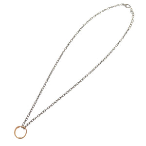 美品 グッチ ウロボロス シルバー925 K18PG 750PG シルバー ピンクゴールド ネックレス 0723【中古】GUCCI
