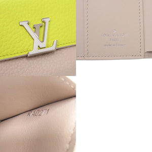 新品同様 ルイ ヴィトン ポルトフォイユ カプシーヌ XS M80325 トリヨンレザー イエロー ベージュ 三つ折り財布 LV 0725【中古】LOUIS VUITTON