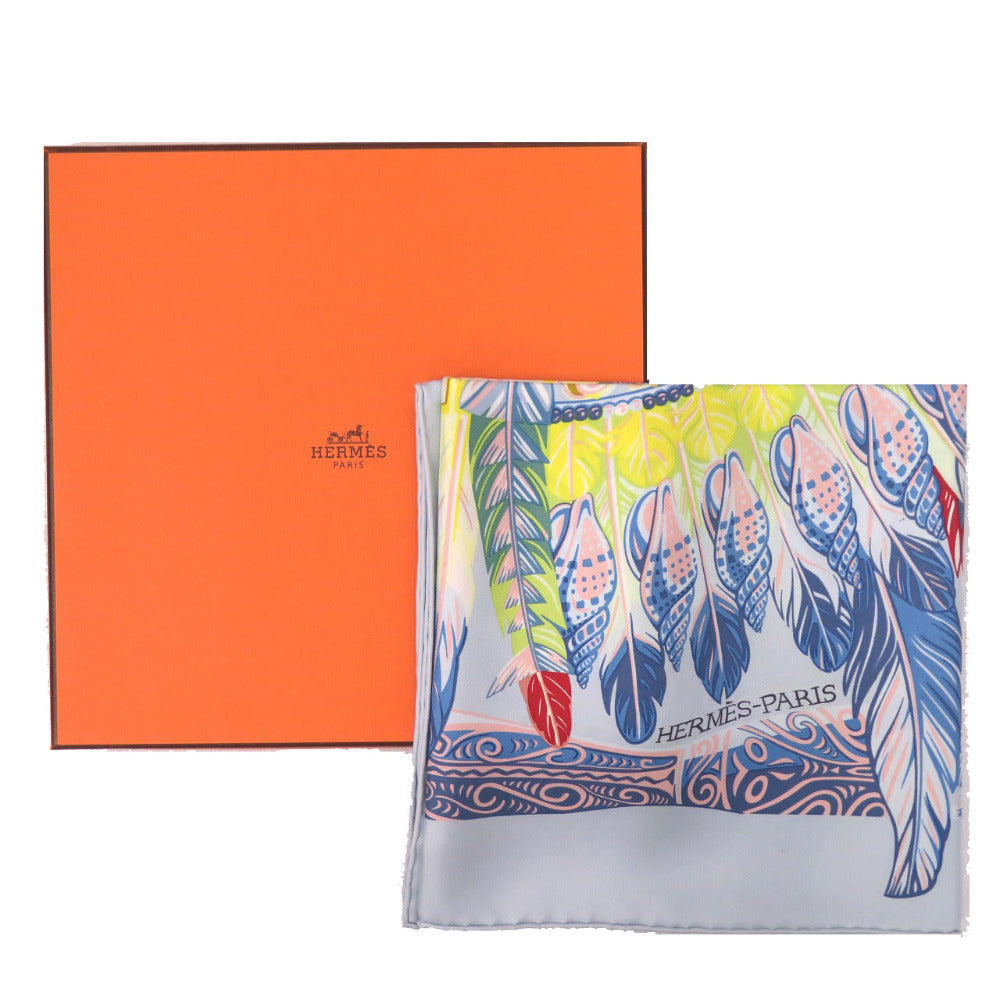 未使用 エルメス カレ90 ダンスパシフィック DANSE PACIFIQUE シルク ブルーシエル スカーフ 0771【中古】HERMES