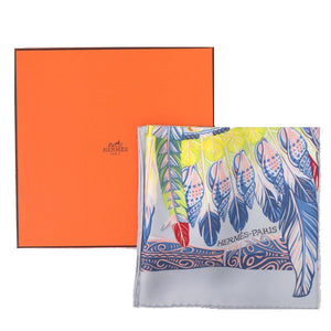 未使用 エルメス カレ90 ダンスパシフィック DANSE PACIFIQUE シルク ブルーシエル スカーフ 0771【中古】HERMES