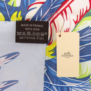 未使用 エルメス カレ90 ダンスパシフィック DANSE PACIFIQUE シルク ブルーシエル スカーフ 0771【中古】HERMES
