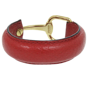 美品 グッチ ホースビット レザー レッド バングル 赤 0774【中古】GUCCI