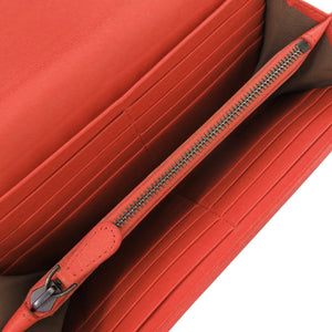 美品 ボッテガヴェネタ イントレチャート レザー レッド 長財布 赤 0787【中古】BOTTEGAVENETA