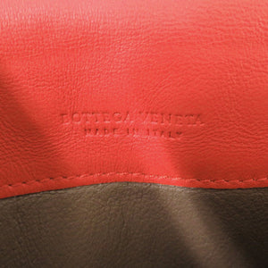 美品 ボッテガヴェネタ イントレチャート レザー レッド 長財布 赤 0787【中古】BOTTEGAVENETA
