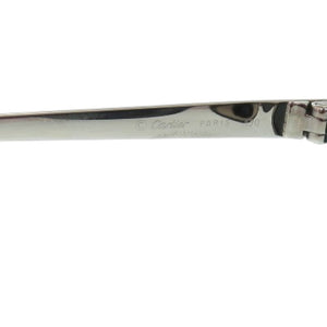 美品 カルティエ オーバル 2793634 プラスチック メタル グレー サングラス 0792【中古】CARTIER