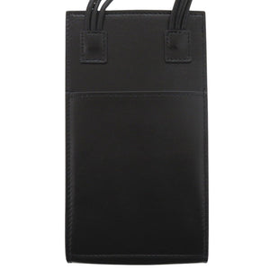 新品同様 ジルサンダー フォンホルダー タングル レザー ブラック ショルダーバッグ 黒 0806【中古】JIL SANDER