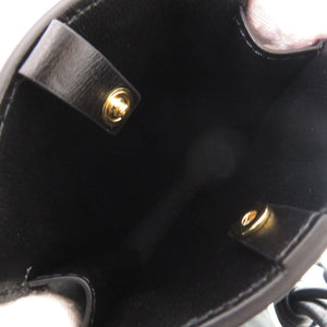 新品同様 ジルサンダー フォンホルダー タングル レザー ブラック ショルダーバッグ 黒 0806【中古】JIL SANDER