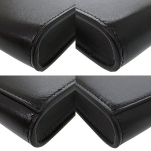 新品同様 ジルサンダー フォンホルダー タングル レザー ブラック ショルダーバッグ 黒 0806【中古】JIL SANDER