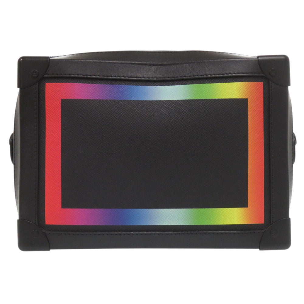 ルイ ヴィトン ソフトトランク レインボーカラー タイガ M30341 レザー ブラック ショルダーバッグ 黒 LV 0844【中古】LOUIS VUITTON メンズ