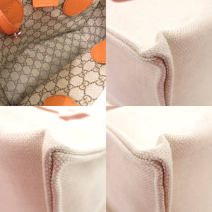 新品同様 グッチ プリント ミディアムトート 772144 2way キャンバス レザー ベージュ 0852【中古】GUCCI