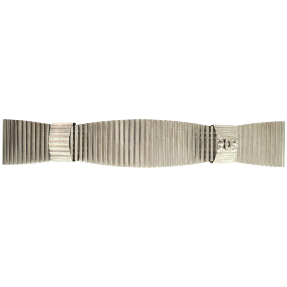 美品 シャネル ココマーク メタル シルバー バレッタ 0859【中古】CHANEL