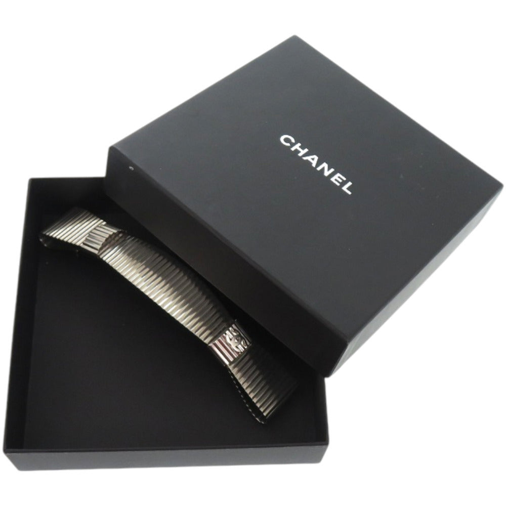 美品 シャネル ココマーク メタル シルバー バレッタ 0859【中古】CHANEL