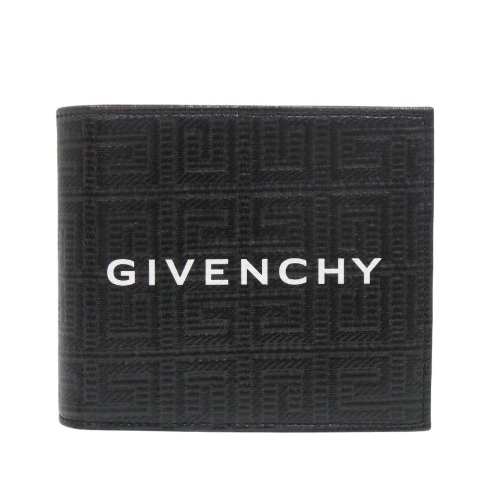 未使用 ジバンシィ BILLFOLD 4CC BK6090K1LF レザー ブラック 二つ折り財布 黒 0860【中古】GIVENCHY
