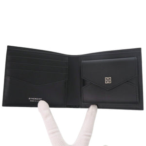 未使用 ジバンシィ BILLFOLD 4CC BK6090K1LF レザー ブラック 二つ折り財布 黒 0860【中古】GIVENCHY