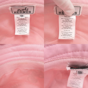 新品同様 エルメス ハーパー エミール H241057N サイズ59 バケットハット コットン ピンク 帽子 0929【中古】HERMES