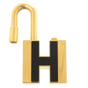 美品 エルメス チャーム ペンダントトップ カデナ Hモチーフ メタル ゴールド/ブラック キーホルダー 0930【中古】HERMES