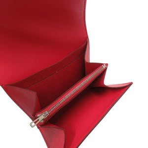 未使用品 エルメス コンスタンス コンパクト ヴォーエプソン レッド □O刻印 赤 二つ折り財布 0931【中古】HERMES