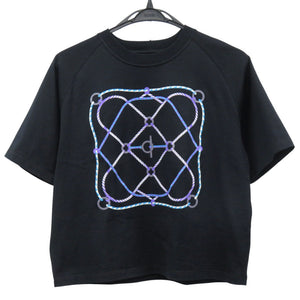 美品 エルメス フィギュア アーティスティック FIGURE ARTISTIQUE 3H4609DL コットン ブラック 半袖Ｔシャツ 0934【中古】HERMES