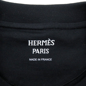 美品 エルメス フィギュア アーティスティック FIGURE ARTISTIQUE 3H4609DL コットン ブラック 半袖Ｔシャツ 0934【中古】HERMES