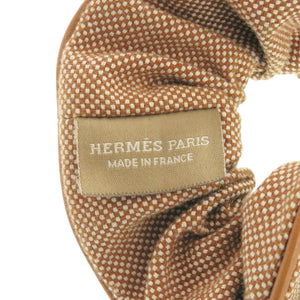 未使用 エルメス シュシュ クラウディア プラン エア コットン/ポリウレタン ブラウン 茶 0986【中古】HERMES