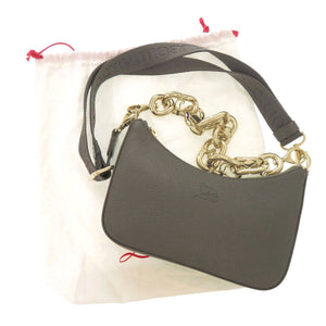 新品同様 クリスチャンルブタン ルビラ レザー グレー系 ショルダーバッグ 0997【中古】Christian Louboutin