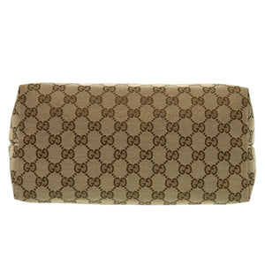 美品 グッチ 211976 GGキャンバス ベージュ ブラック トートバッグ 黒 1027【中古】GUCCI