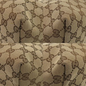 美品 グッチ 211976 GGキャンバス ベージュ ブラック トートバッグ 黒 1027【中古】GUCCI