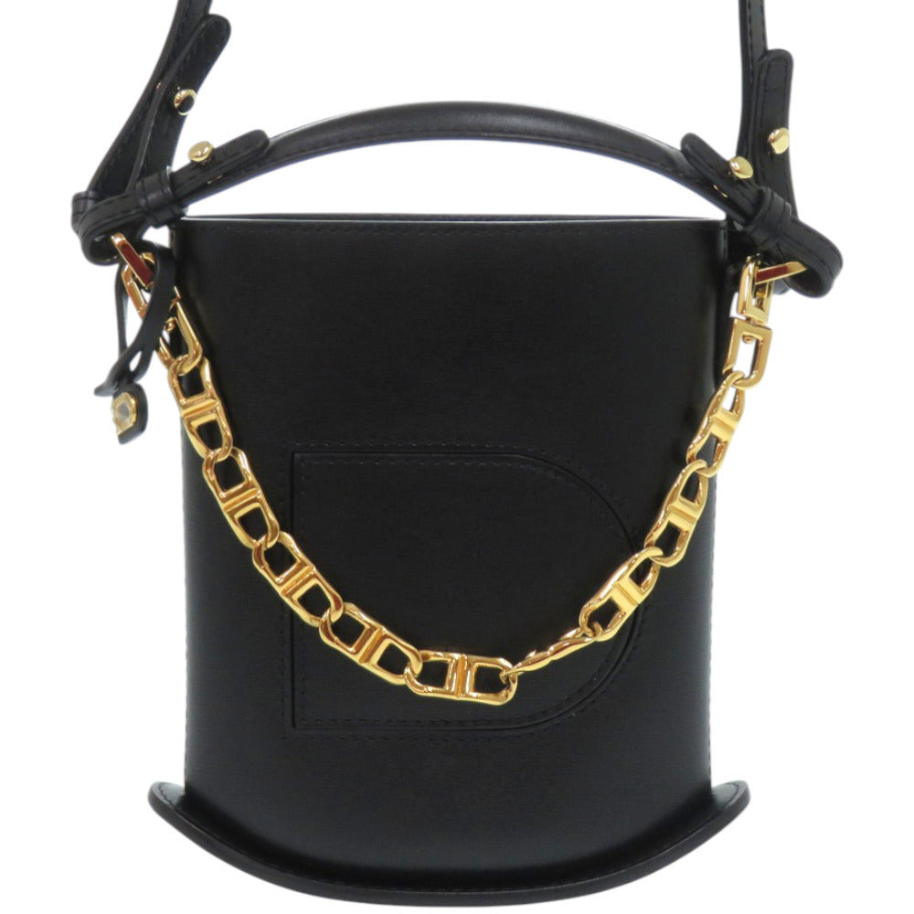 新品同様 デルボー パントイエクラ Pin Toy Eclat ボックスカーフ Noir ブラック 黒 ショルダーバッグ 1038【中古】DELVAUX