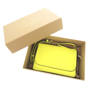 美品 バーバリー レザー ネオンイエロー ショルダーバッグ ショルダーウォレット 1045【中古】BURBERRY