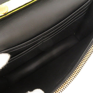 美品 バーバリー レザー ネオンイエロー ショルダーバッグ ショルダーウォレット 1045【中古】BURBERRY