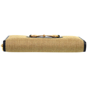 未使用品 グッチ 1955 ホースビット 621889 0416 キャンバス レザー ベージュ 紺 長財布 1048【中古】GUCCI