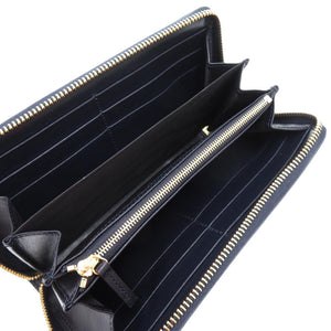未使用品 グッチ 1955 ホースビット 621889 0416 キャンバス レザー ベージュ 紺 長財布 1048【中古】GUCCI
