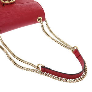 美品 グッチ インターロッキングG チェーンショルダーバッグ 510304203998 レザー レッド 1068【中古】GUCCI