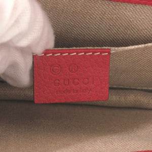 美品 グッチ インターロッキングG チェーンショルダーバッグ 510304203998 レザー レッド 1068【中古】GUCCI