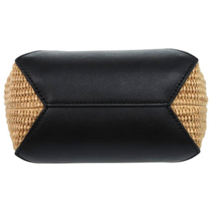 美品 ジミーチュウ ダイヤモンドトートミニ DIAMONDTOTEXSQAD ラフィア カーフ ブラック 黒 トートバッグ 1074【中古】JIMMY CHOO