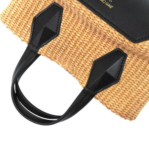 美品 ジミーチュウ ダイヤモンドトートミニ DIAMONDTOTEXSQAD ラフィア カーフ ブラック 黒 トートバッグ 1074【中古】JIMMY CHOO