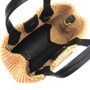 美品 ジミーチュウ ダイヤモンドトートミニ DIAMONDTOTEXSQAD ラフィア カーフ ブラック 黒 トートバッグ 1074【中古】JIMMY CHOO