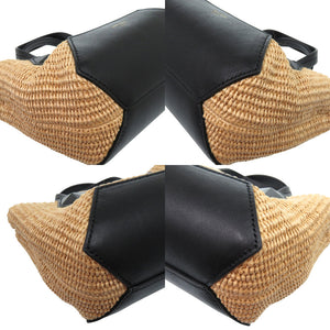 美品 ジミーチュウ ダイヤモンドトートミニ DIAMONDTOTEXSQAD ラフィア カーフ ブラック 黒 トートバッグ 1074【中古】JIMMY CHOO