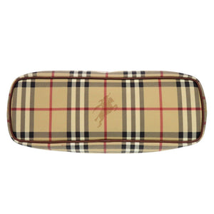 美品 バーバリー シャドーホース ノバチェック PVC レザー ベージュ ブラウン ハンドバッグ 1075【中古】BURBERRY