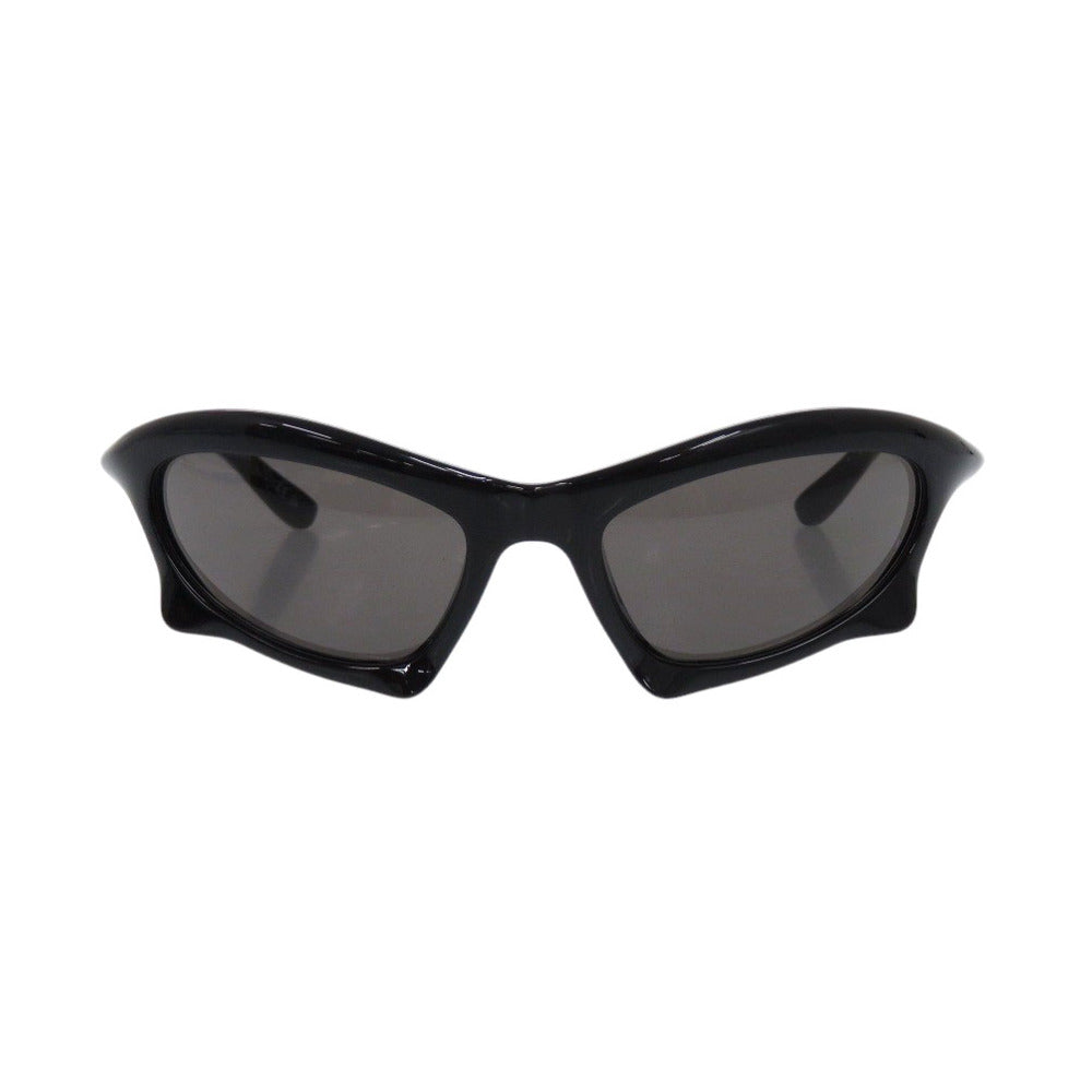 美品 バレンシアガ BB0229S プラスチック ブラック サングラス 黒 1095【中古】BALENCIAGA