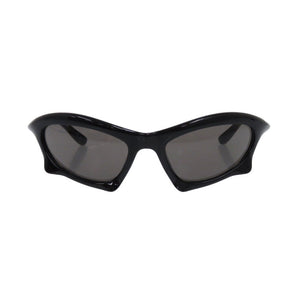 美品 バレンシアガ BB0229S プラスチック ブラック サングラス 黒 1095【中古】BALENCIAGA