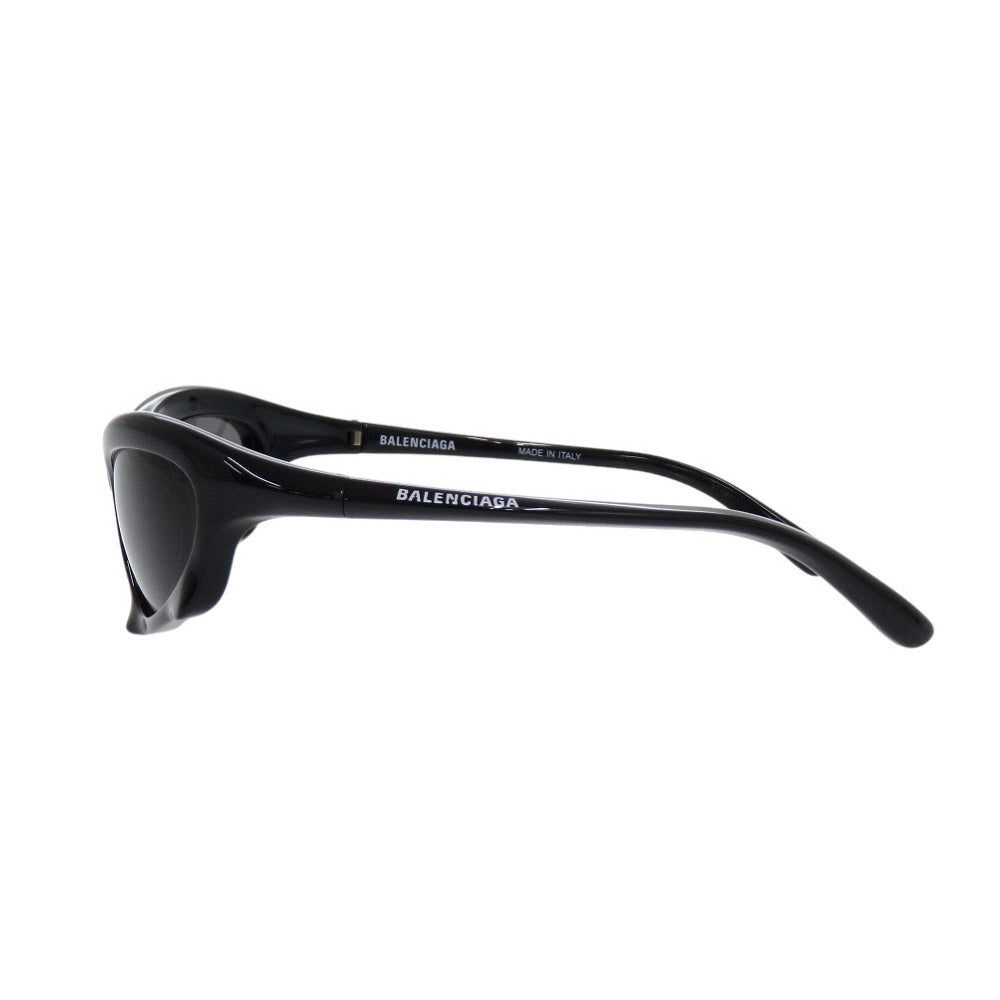 美品 バレンシアガ BB0229S プラスチック ブラック サングラス 黒 1095【中古】BALENCIAGA