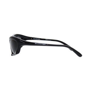 美品 バレンシアガ BB0229S プラスチック ブラック サングラス 黒 1095【中古】BALENCIAGA