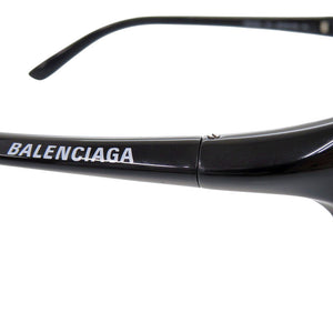 美品 バレンシアガ BB0229S プラスチック ブラック サングラス 黒 1095【中古】BALENCIAGA