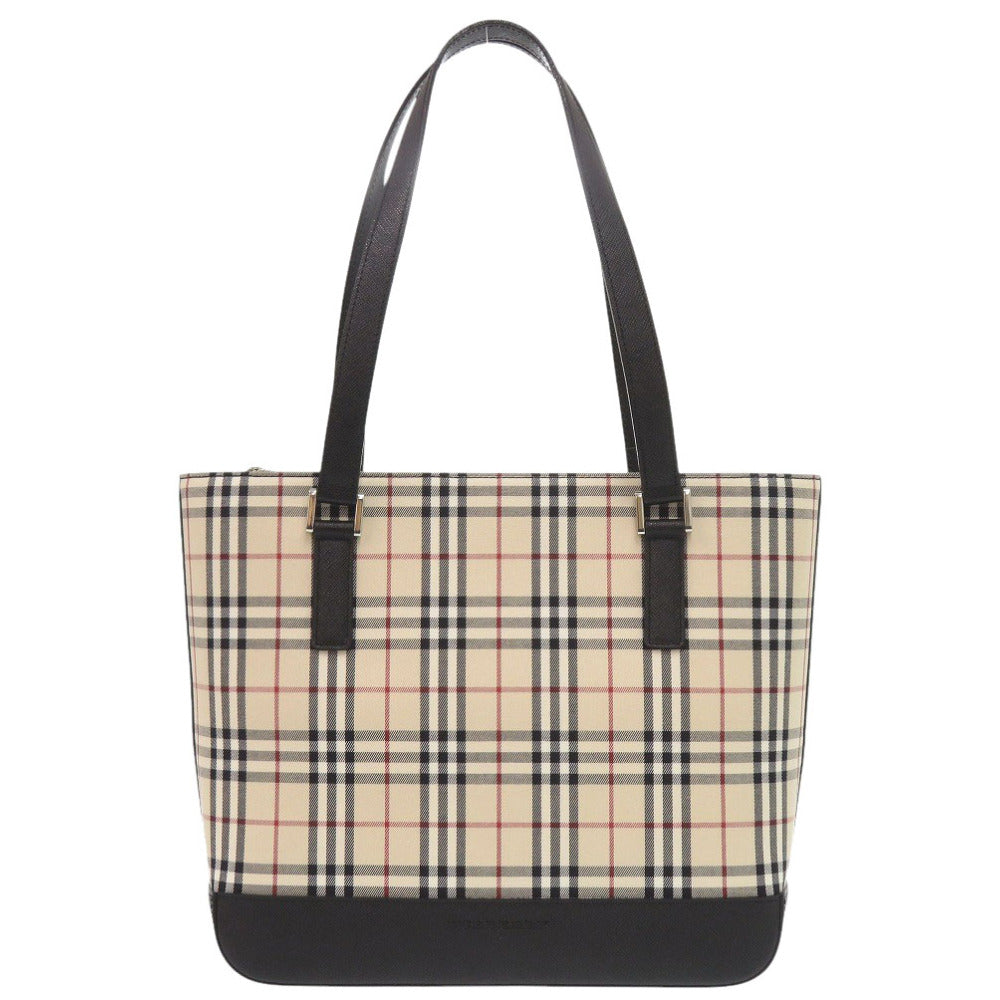 新品同様 バーバリー ノバチェック キャンバス ベージュ ハンドバッグ 1104【中古】BURBERRY