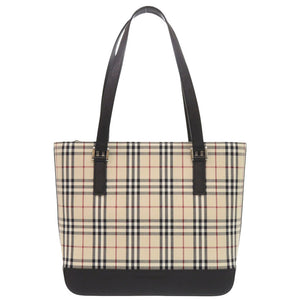 新品同様 バーバリー ノバチェック キャンバス ベージュ ハンドバッグ 1104【中古】BURBERRY