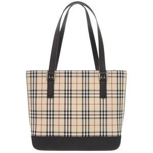 新品同様 バーバリー ノバチェック キャンバス ベージュ ハンドバッグ 1104【中古】BURBERRY