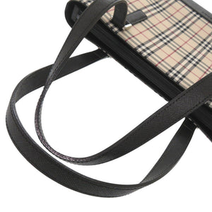 新品同様 バーバリー ノバチェック キャンバス ベージュ ハンドバッグ 1104【中古】BURBERRY